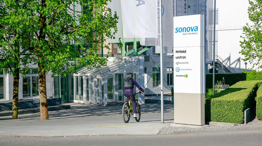 Ankunft im Sonova Büro