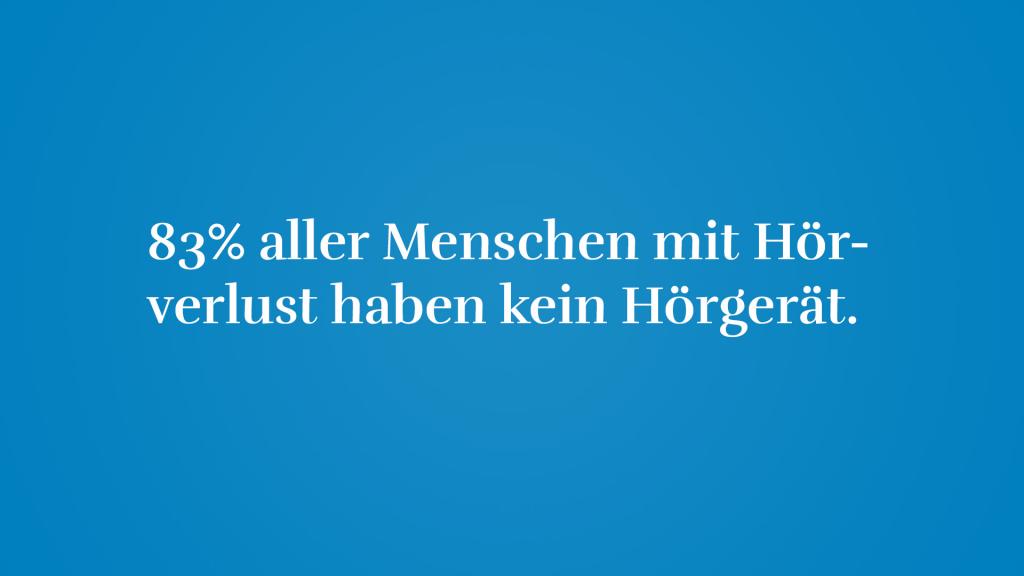 83% aller Menschen mit Hörverlust haben kein Hörgerät