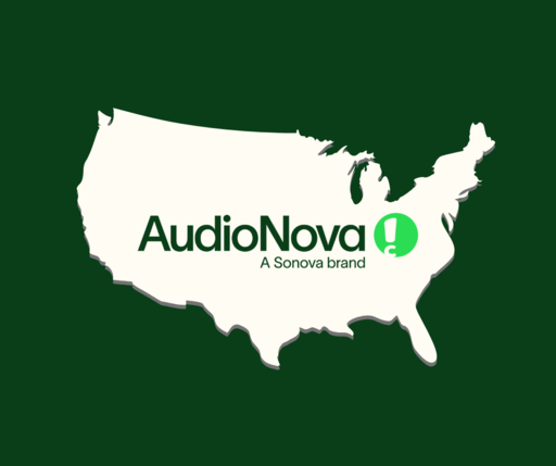 AudioNova USA Map with Logo