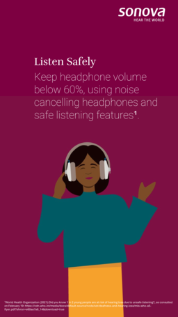 Listen Safely Headphones 60% Infographic Socials