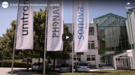 B-Roll Footage: General views of the Sonova headquarters in Staefa, Switzerland