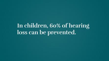 In children, 60% of hearing loss can be prevented 